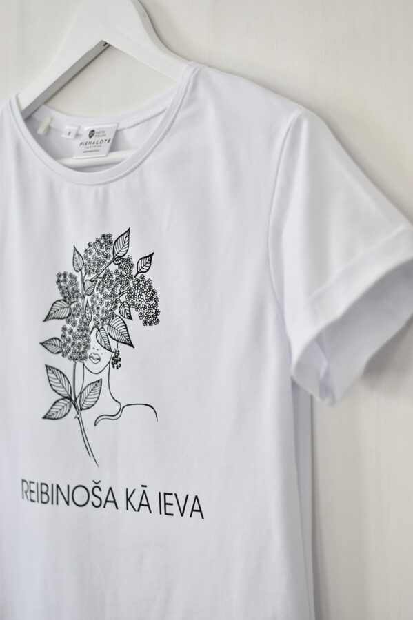 "REIBINOŠA KĀ IEVA", sieviešu T-krekls ar apdruku (regular fit)