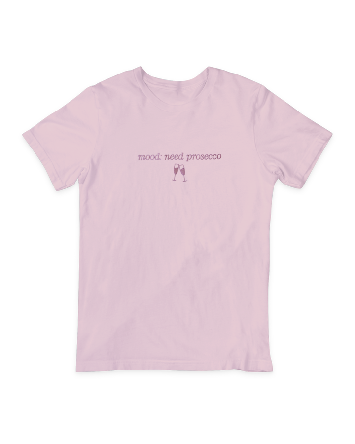 "mood: need prosecco" sieviešu T-krekls (OVERSIZED fit)