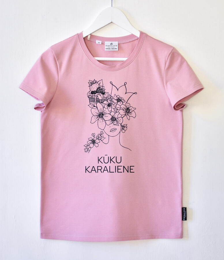 "KŪKU KARALIENE", sieviešu T-krekls ar apdruku (regular fit)