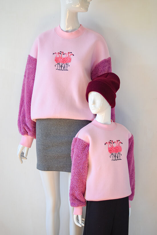 Bērnu un sieviešu džemperu komplekts FLAMINGO