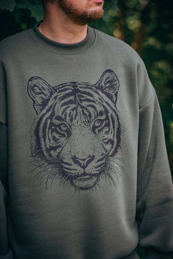 Vīriešu džemperis ar TIGER apdruku (Crewneck)