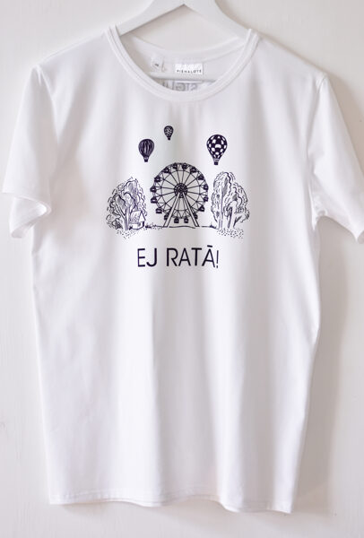 T-krekls "EJ RATĀ!", unisex (balts)
