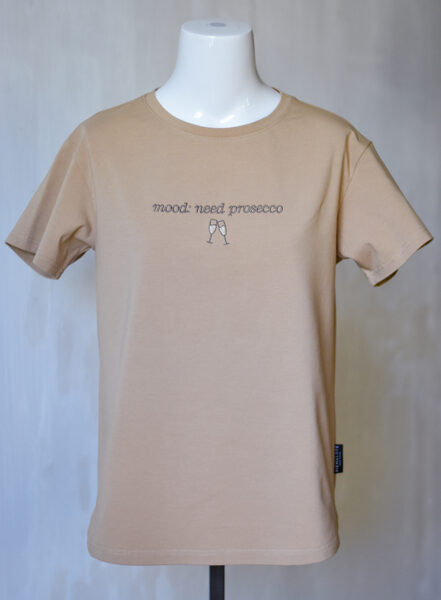 “mood: need prosecco”, Ladies T-shirt (Loose-fit pattern)