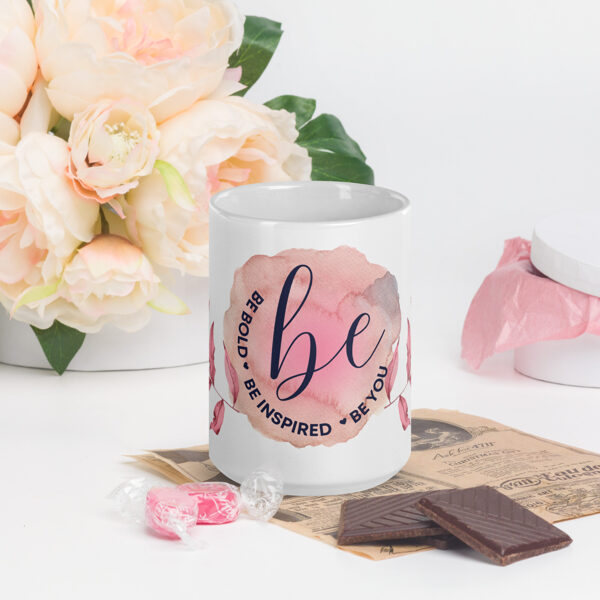 BE YOU - white ceramic mug with inspirational design